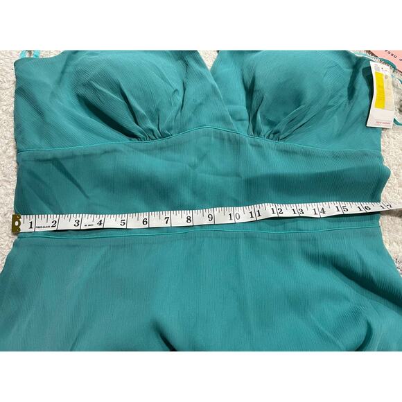 Philip Decaprio Women's Size 14 Halter Neck Tiered Dress Green Y2K - Picture 4 of 16